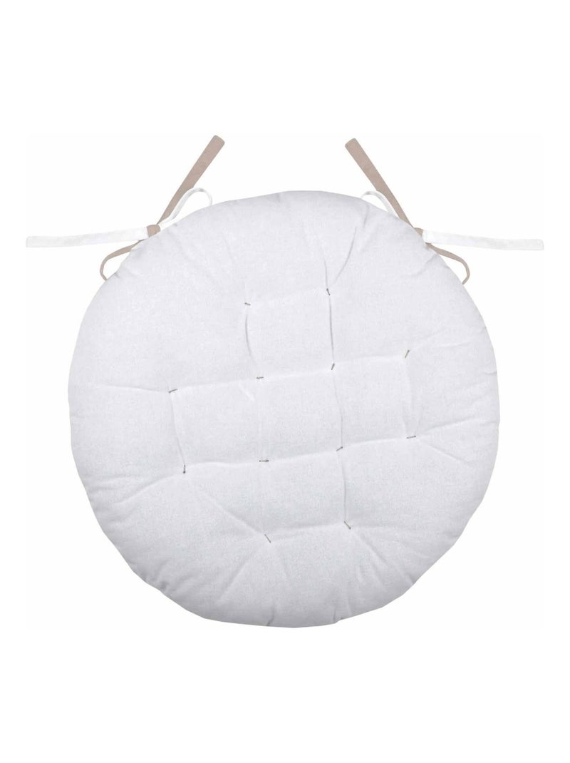 Galette de chaise ronde et bicolore Ecru - Kiabi