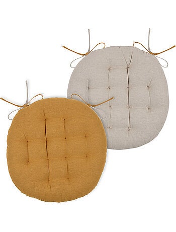 Galette de chaise ronde et bicolore