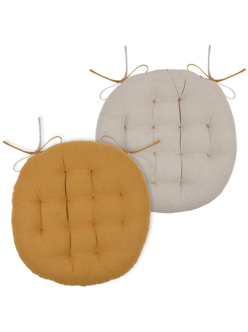 Galette de chaise ronde et bicolore Jaune or - Kiabi