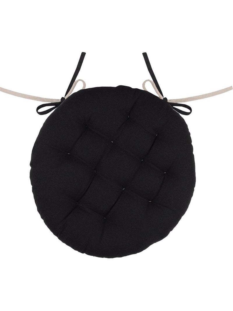 Galette de chaise ronde et bicolore Noir - Kiabi