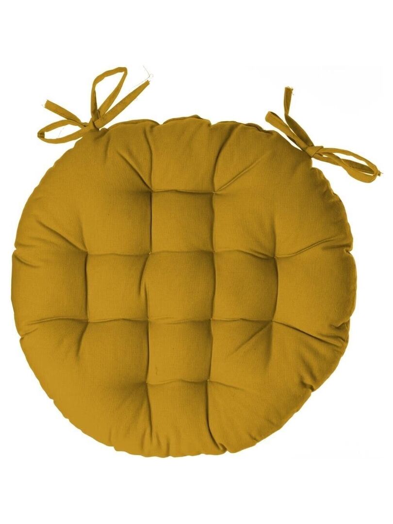 Galette de chaise ronde Jaune foncé - Kiabi