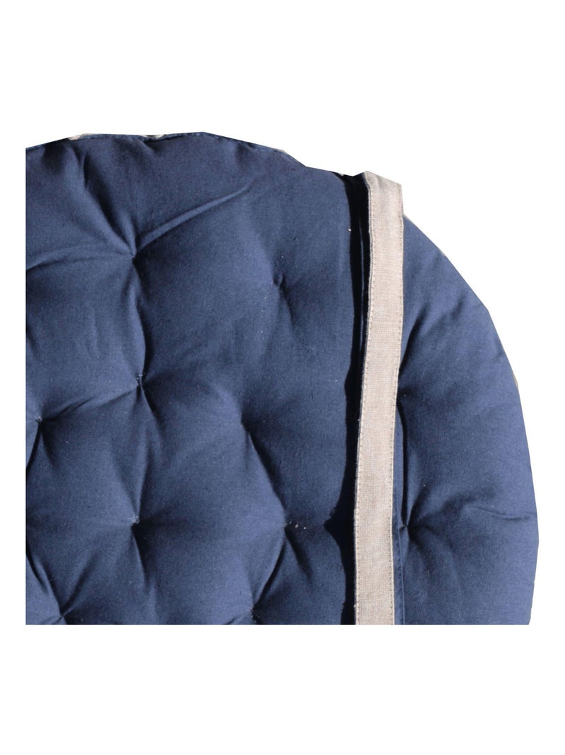 Galette de chaise ronde matelassée VALAYANS Bleu - Kiabi