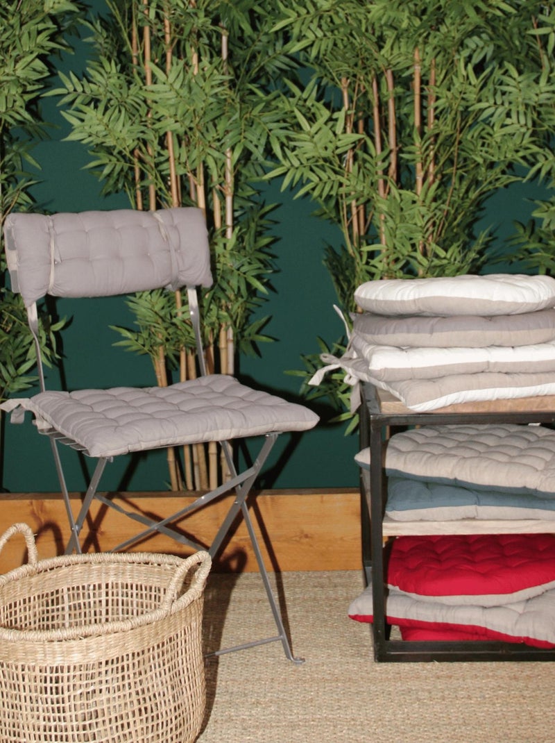 Galette de chaise ronde matelassée VALAYANS Bleu - Kiabi