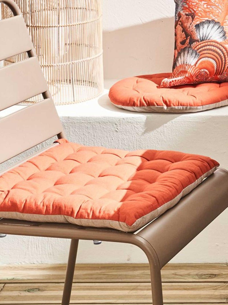 Galette de chaise ronde matelassée VALAYANS Orange - Kiabi