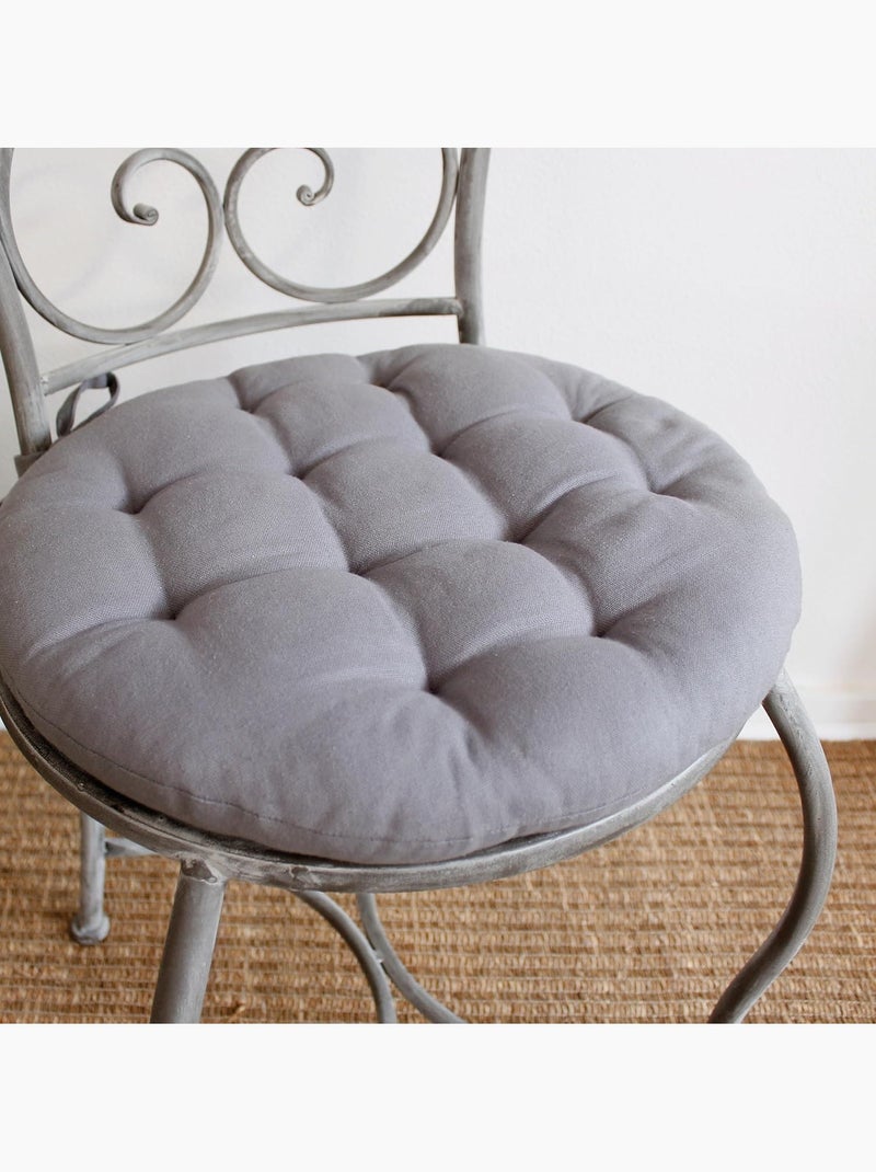 Galette de chaise ronde Panama Gris clair - Kiabi