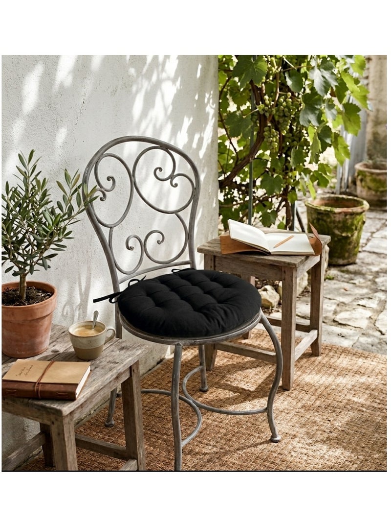 Galette de chaise ronde Panama Noir - Kiabi