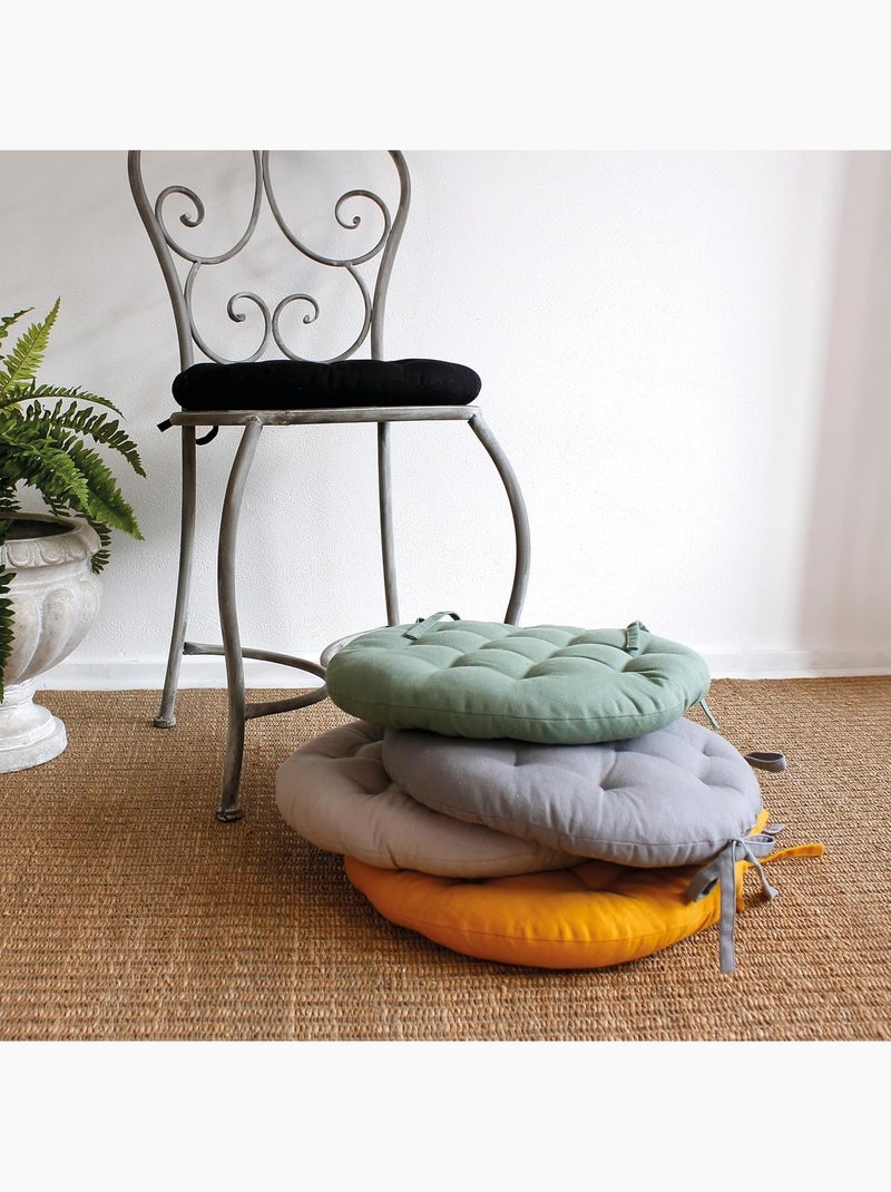 Galette de chaise ronde Panama Noir - Kiabi