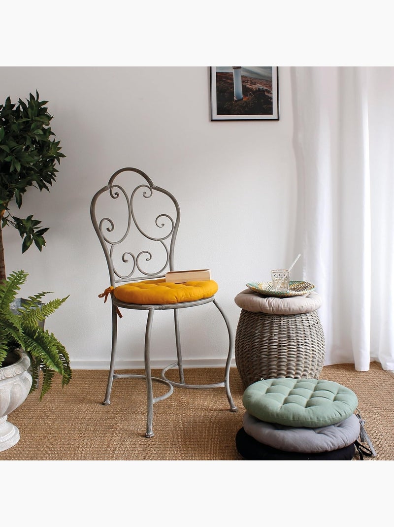 Galette de chaise ronde Panama Vert - Kiabi