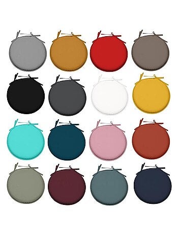 Galette de chaise ronde Unie Pop color