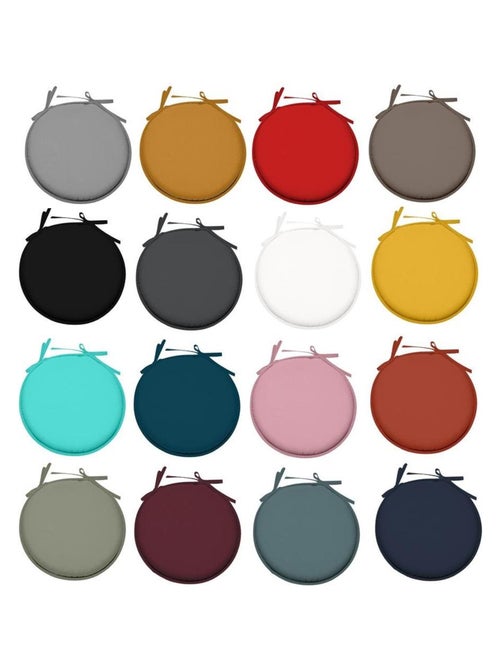 Galette de chaise ronde Unie Pop color 40 cm Anthracite - Kiabi