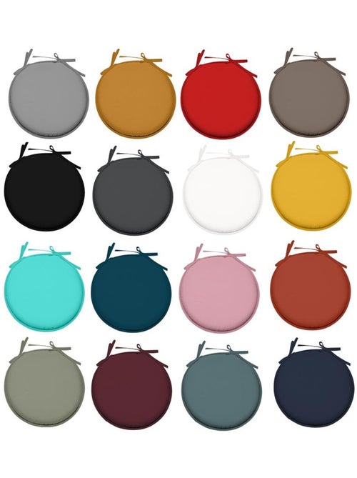 Galette de chaise ronde Unie Pop color 40 cm Curry - Kiabi