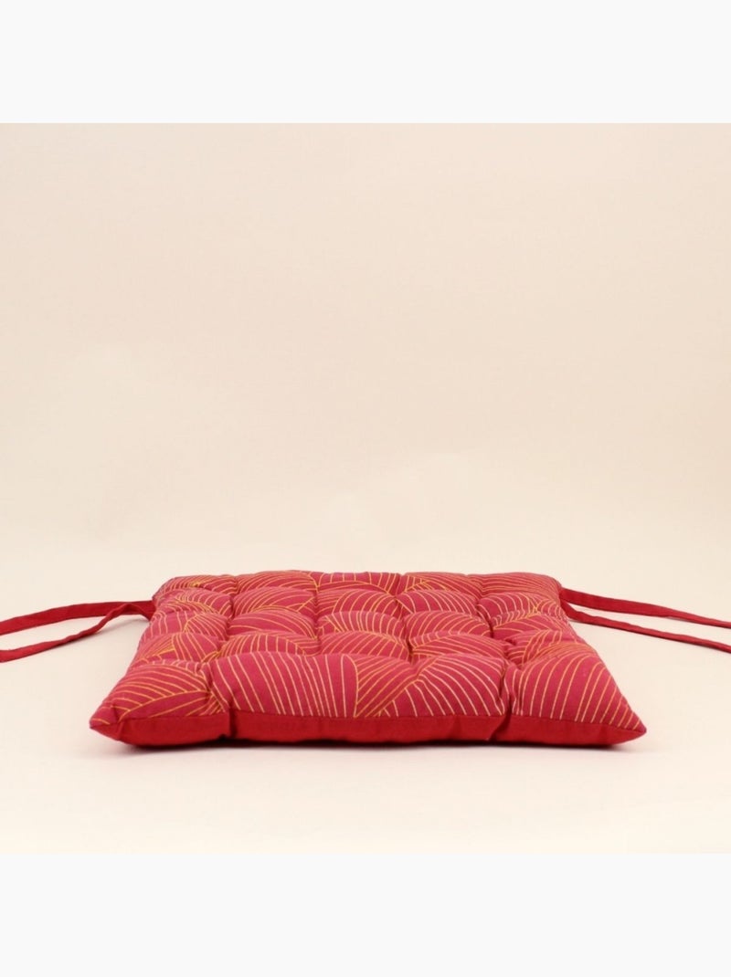 Galette de chaise rouge motifs feuillage 40cm Rouge - Kiabi