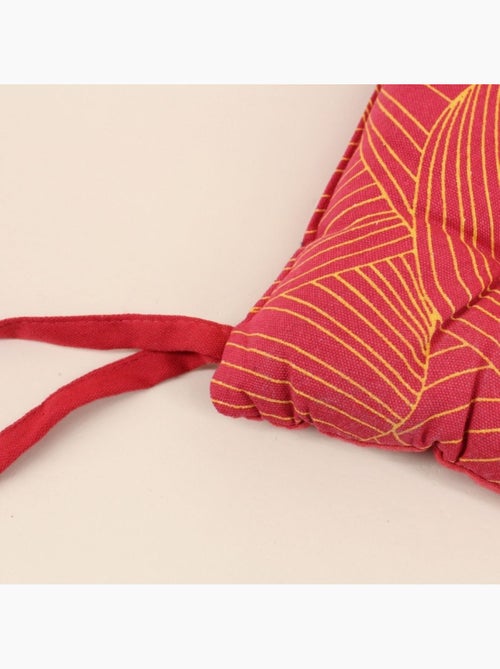 Galette de chaise rouge motifs feuillage 40cm - Kiabi