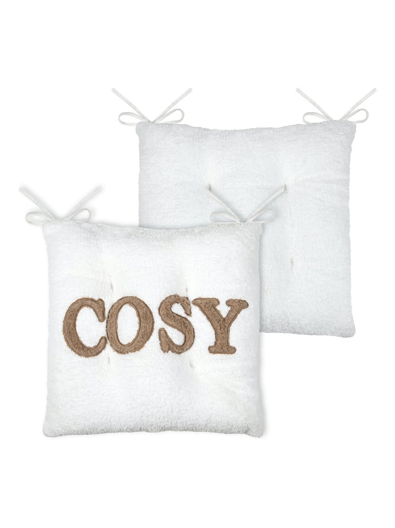 Galette de chaise ultra douce "Cosy" Ecru - Kiabi