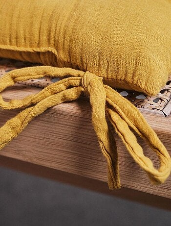 Galette de chaise uni gaze de coton INDIAN FLOWERS