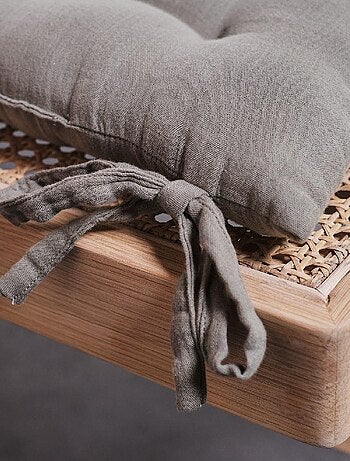 Galette de chaise uni gaze de coton INDIAN FLOWERS