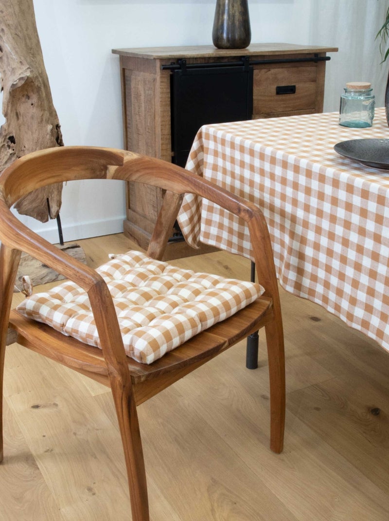 Galette de chaise vichy Marron foncé - Kiabi