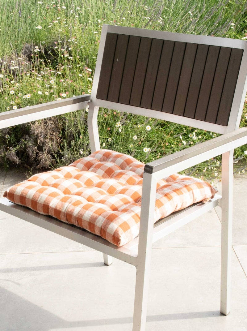 Galette de chaise vichy Rouge brique - Kiabi