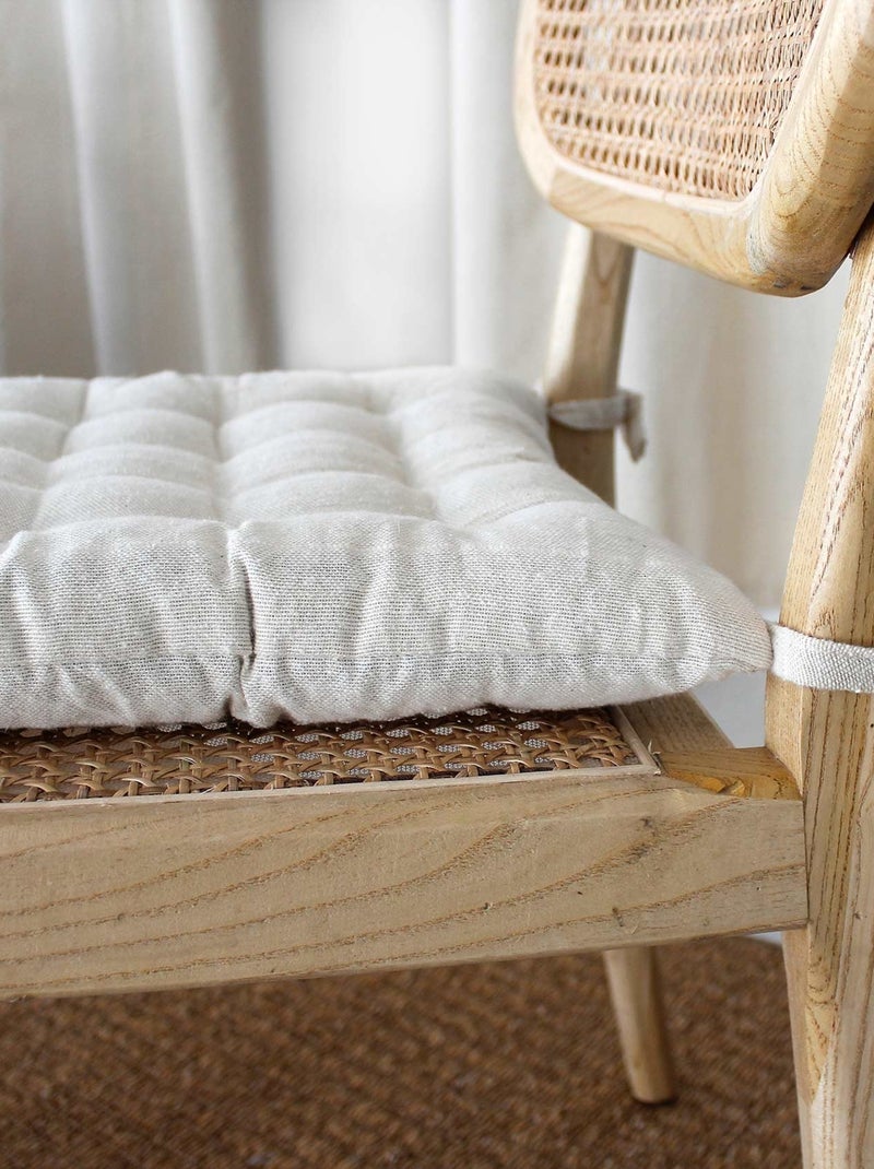 Galette piquée en coton recyclé Beige coquille - Kiabi