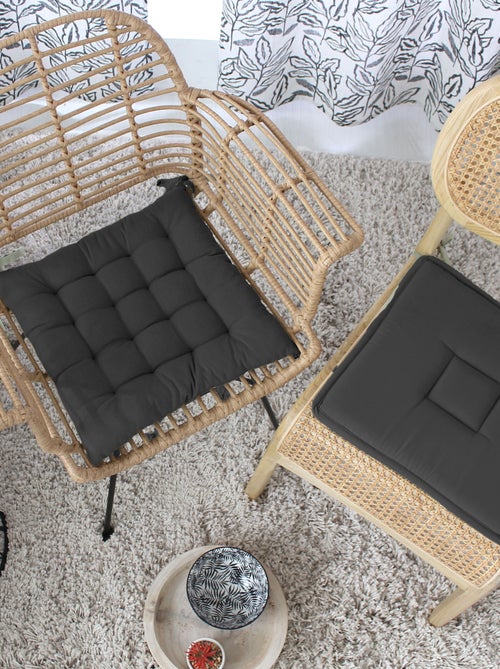 Galette plate unie avec passepoil et nouettes - Kiabi