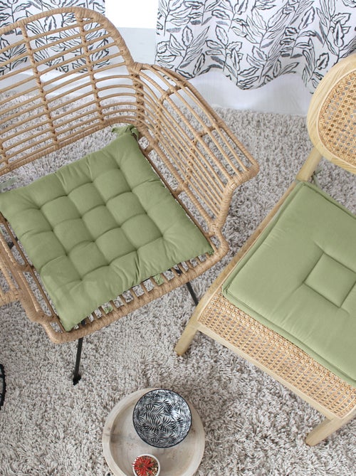 Galette plate unie avec passepoil et nouettes - Kiabi