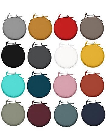 Galette ronde en polyester couleur uni