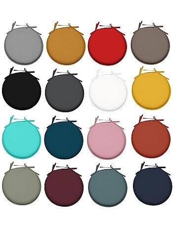 Galette ronde en polyester couleur uni