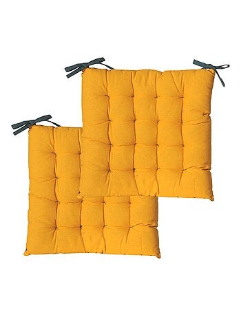 Galettes de chaise carrées bicolores, lot par 2 - DYLREV