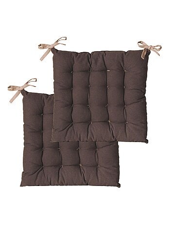 Galettes de chaise carrées bicolores, lot par 2 - DYLREV