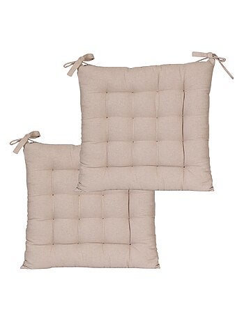 Galettes de chaise carrées bicolores, lot par 2 - DYLREV