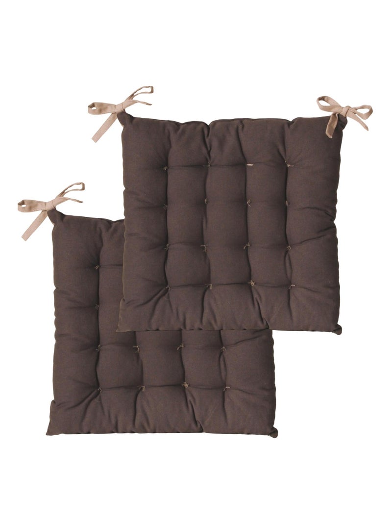 Galettes de chaise carrées bicolores, lot par 2 - DYLREV gris anthracite - Kiabi