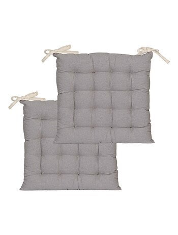 Galettes de chaise carrées bicolores, lot par 2 - DYLREV