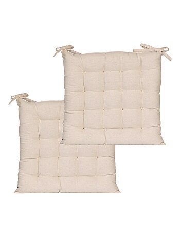 Galettes de chaise carrées bicolores, lot par 2 - DYLREV