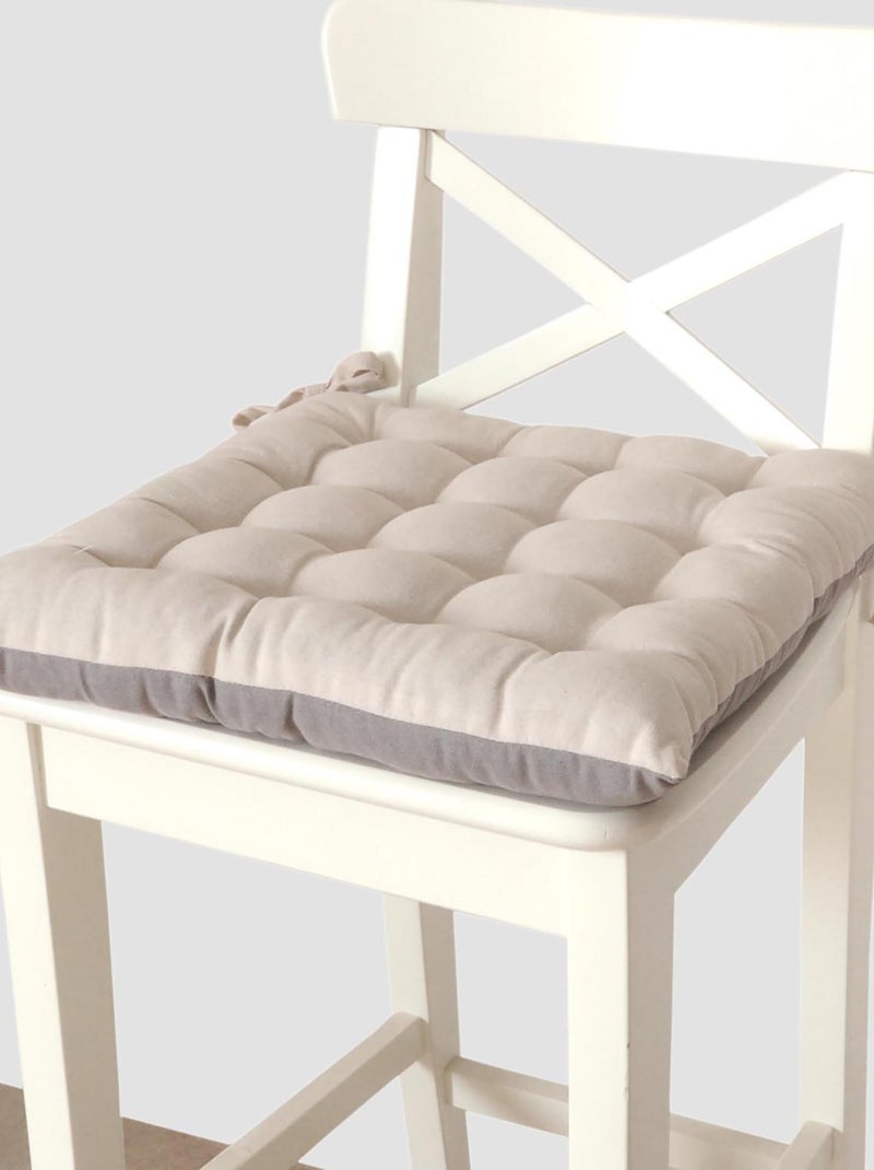 Galettes de chaise carrées bicolores, lot par 2 - DYLREV Gris Beige - Kiabi