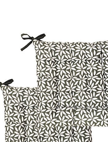 Galettes de chaise carrées bicolores, lot par 2 - DYLREV