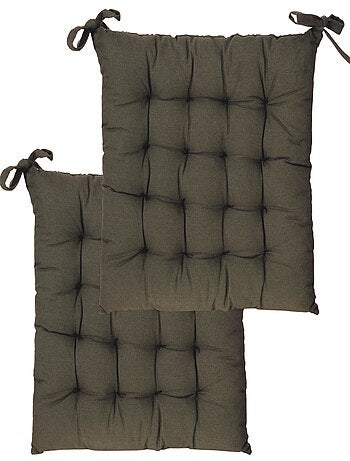 Galettes de chaise carrées bicolores, lot par 2 - DYLREV