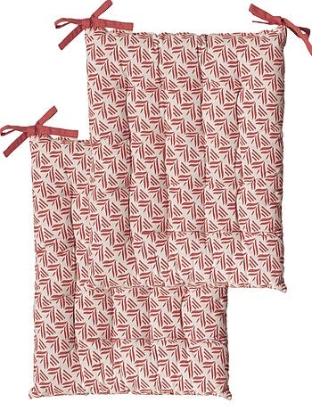 Galettes de chaise carrées bicolores, lot par 2 - DYLREV