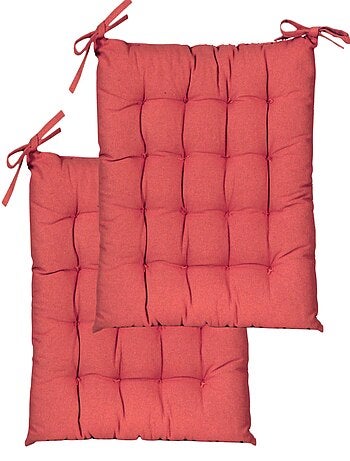 Galettes de chaise carrées bicolores, lot par 2 - DYLREV