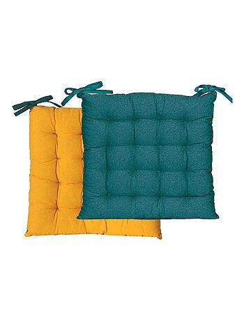 Galettes de chaise carrées bicolores, lot par 4 - DYLREV