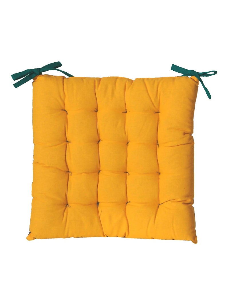 Galettes de chaise carrées bicolores, lot par 4 - DYLREV Bleu canard - Kiabi