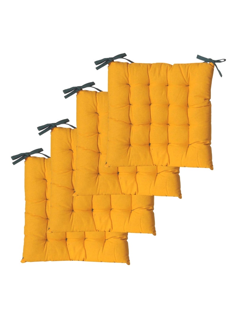Galettes de chaise carrées bicolores, lot par 4 - DYLREV Bleu canard - Kiabi