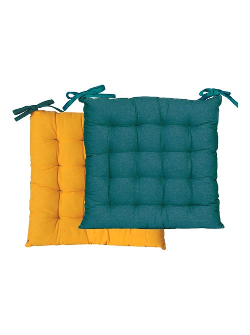 Galettes de chaise carrées bicolores, lot par 4 - DYLREV - Kiabi