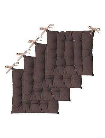 Galettes de chaise carrées bicolores, lot par 4 - DYLREV