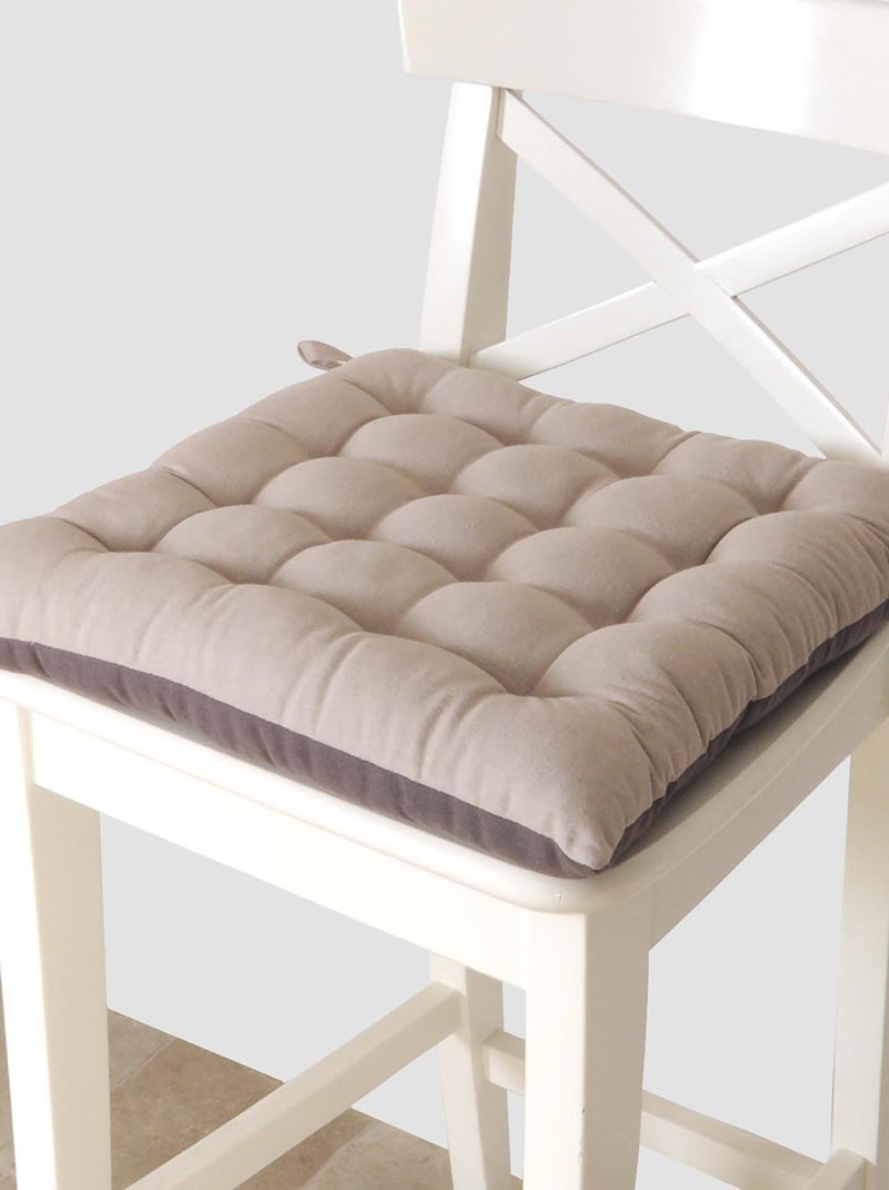 Galettes de chaise carrées bicolores, lot par 4 - DYLREV gris anthracite - Kiabi