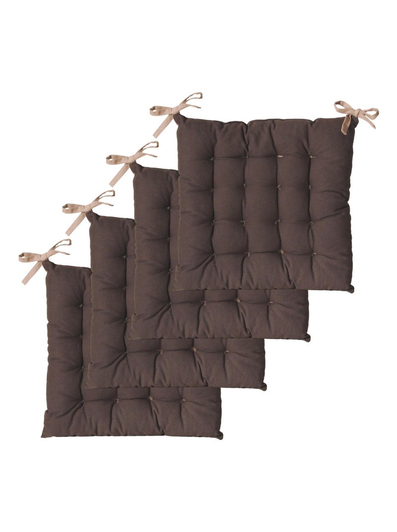 Galettes de chaise carrées bicolores, lot par 4 - DYLREV gris anthracite - Kiabi