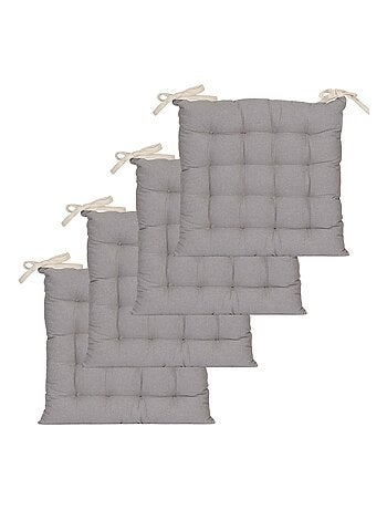 Galettes de chaise carrées bicolores, lot par 4 - DYLREV