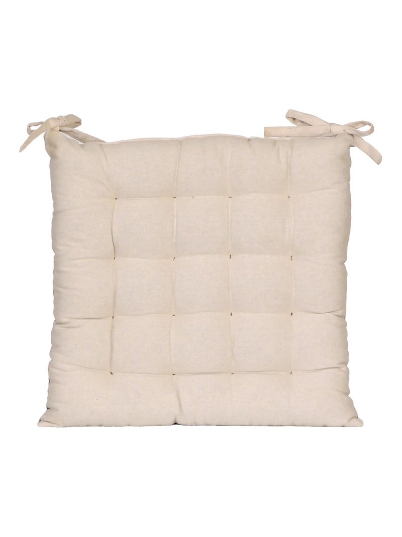 Galettes de chaise carrées bicolores, lot par 4 - DYLREV Gris Beige - Kiabi