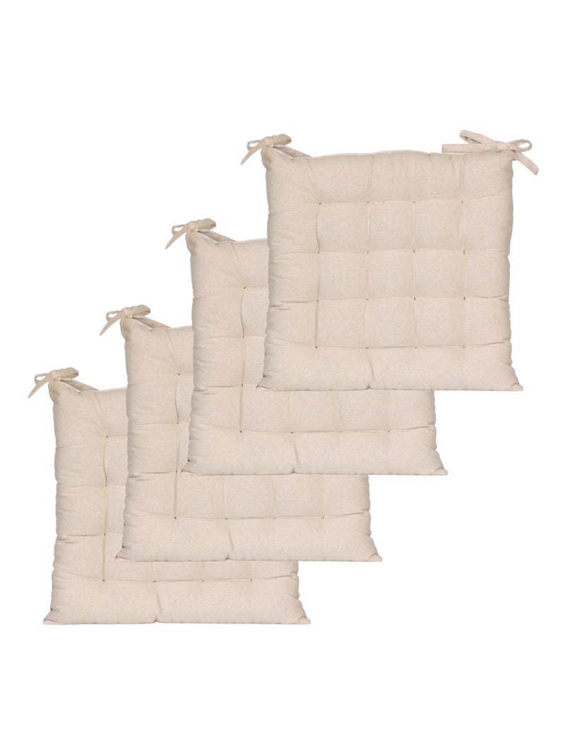 Galettes de chaise carrées bicolores, lot par 4 - DYLREV Gris Beige - Kiabi