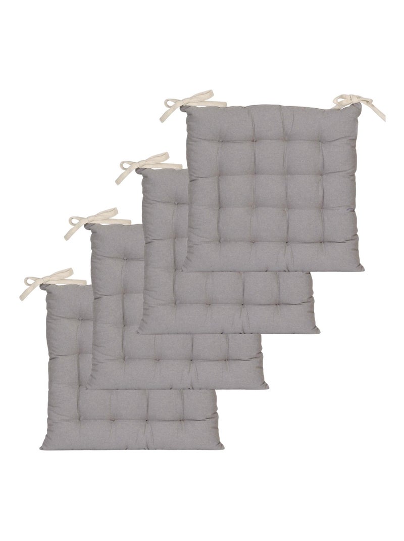 Galettes de chaise carrées bicolores, lot par 4 - DYLREV Gris Beige - Kiabi