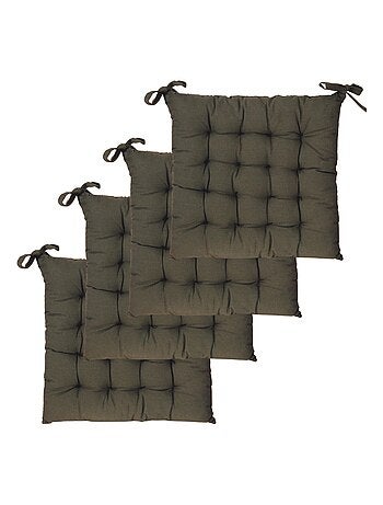 Galettes de chaise carrées bicolores, lot par 4 - DYLREV